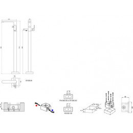 Смеситель CR 080.00 для отдельностоящей ванны