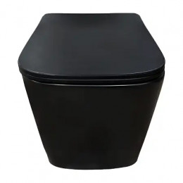 Cascad-Black унитаз подвесной, безободковый, система смыва Tornado, в комплекте сиденьем микролифт 525x345x360 мм