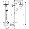 27630000 Croma E 280 1jet Душевая система Showerpipe с термостатом для душа, хром