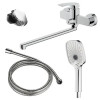 Conda Смеситель для ванны с ручным душем, длинный излив, хром