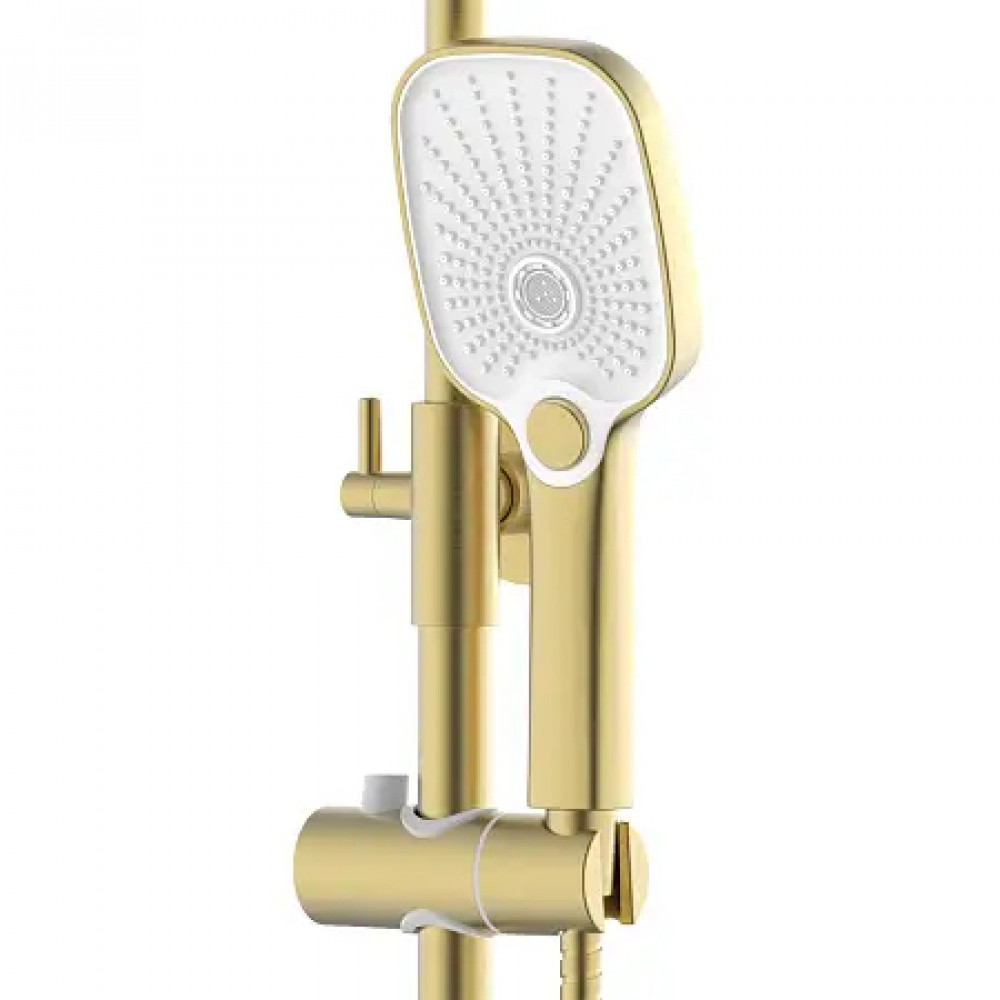 Lursy Душевая система с квадратным тропическим душем, золото матовое
