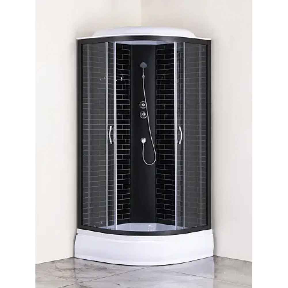 Душевая кабина CS-6680K 80*80*215, выс. поддон 40см, мозайчатый узор, прозрачное стекло 4мм (3 места)