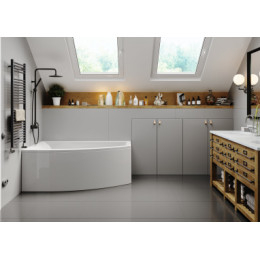 VERONELA OFFSET Ванна акриловая асимметричная 160х105х45 см, без панели и каркаса, левая, белая