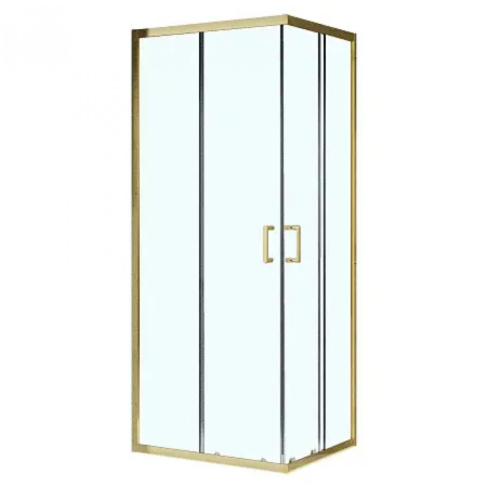 AZ-R36-100-BGL-CL Душевое ограждение VIENNA SQP-100х100х195-BGL-CL, прозрачное стекло 6 мм, профиль брашированное золото
