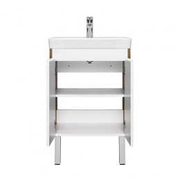 Сканди 55 Тумба Doors Белый/Дуб Рустикальный (БЕЗ УМЫВАЛЬНИКА Адриана-55)