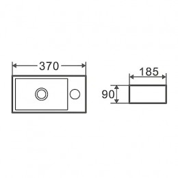 AZ-5092R  Раковина накладная угловая.Размер 370*185*90 мм белый глянец