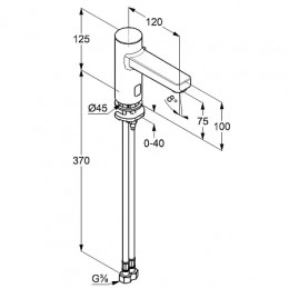 KLUDI ZENTA E Электронный смеситель для раковины, со смешиванием, 9 V, арт. 3810005