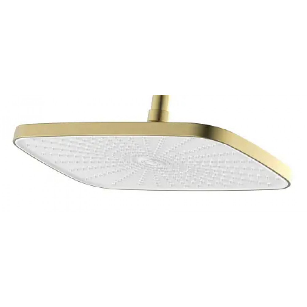 Lursy Душевая система с квадратным тропическим душем, золото матовое