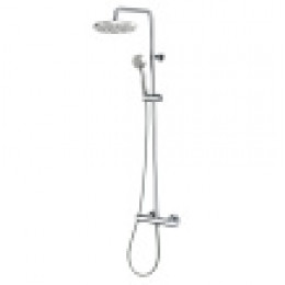 ELIOS Душевая стойка со смесителем для душа, верхний душ из ABS Ø250 мм., ручной душ с 1 режимом, цвет хром
