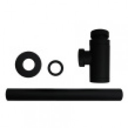 Сифон без выпуска для умывальника G 1 1/4 латунь, цилиндр, ЧЕРНЫЙ, матовый, блистер. AZARIO, AZ-108-BL