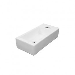 AZ-5092R  Раковина накладная угловая.Размер 370*185*90 мм белый глянец