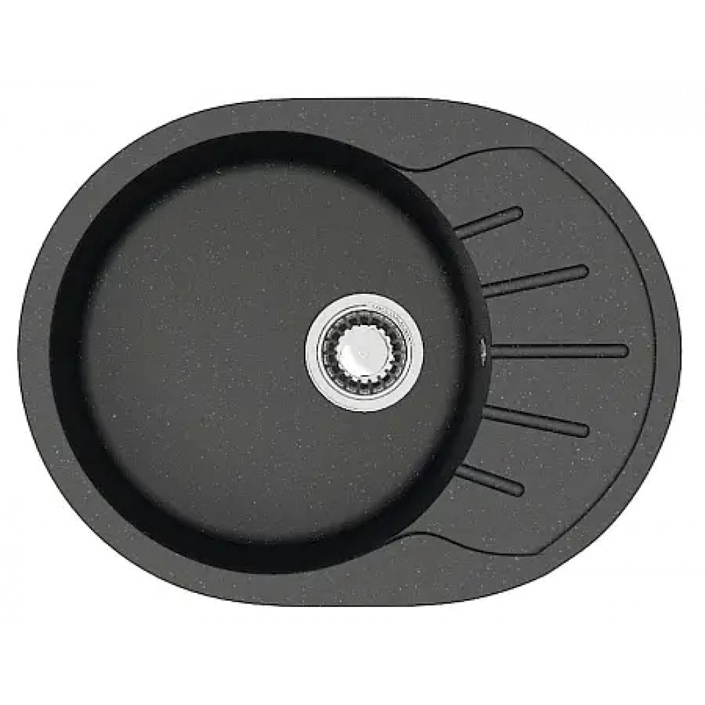 AZARIO кухонная мойка Light (575х440х215) Черная (сифон + герметик)