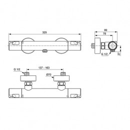 A7214AA Ceratherm T50 Настенный термостатический смеситель для душа