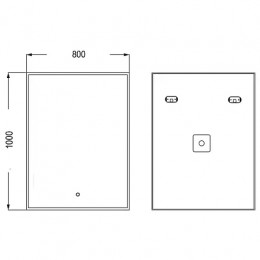 AZARIO зеркало Алмина 800х1000 вертикальное (сенсорный выключатель)