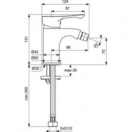 BA414AA WAVE Смеситель для биде
