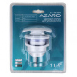 Донный клапан для умывальника G 1 1/4 латунь, квадрат, БЕЛЫЙ, CLIC-CLAC, блистер, AZARIO, AZ-106-WHI