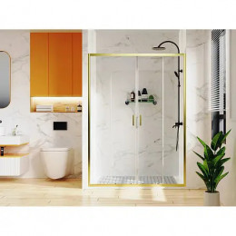 AZ-362K2-170-BGL-CL Душевое ограждение TOKYO DRO-170х195-BGL-CL, прозрачное стекло 6 мм, профиль брашированное золото