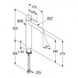 KLUDI BOZZ смес. для умыв. 240 мм, белый мат