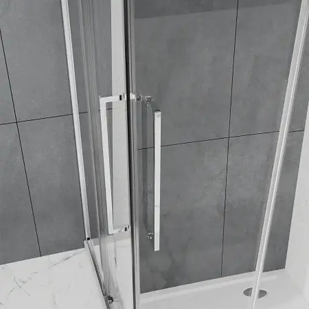 AZ-R43-90-MGR-CL Душевое ограждение SHANGHAI SQP-90х90х195-MGR-CL, прозрачное стекло 6 мм, профиль матовый графит