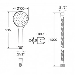 Смеситель Таос для ванны-душа с аксессуарами, длинный излив, хром