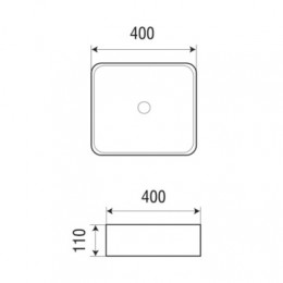 AZ-2179 Раковина накладная. Размер 400*400*110 мм