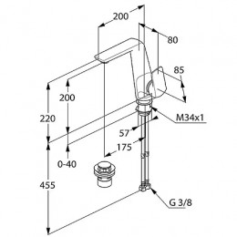KLUDI AMEO Однорычажный смеситель для раковины с боковым управлением, арт. 410250575