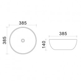 AZ- 4003 Раковина ультратонкая  38,5*38,5*14 см черная глянец