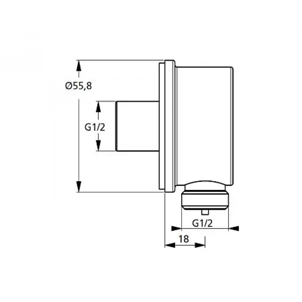 B9448AA IDEALRAIN L1 Подключение для душевого шланга 1/2"х1/2" для встраиваемых смесителей