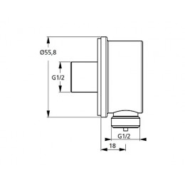 B9448AA IDEALRAIN L1 Подключение для душевого шланга 1/2"х1/2" для встраиваемых смесителей