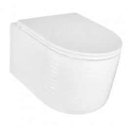 Azario LUZIO (Рельефный)  AZ-098-UQ  ТОРНАДО (СКРЫТОЕ КРЕПЛЕНИЕ) подвесной  унитаз в комплекте с сидением микролифт 495x365x360mm