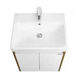 Сканди 55 Тумба Doors Белый/Дуб Рустикальный (БЕЗ УМЫВАЛЬНИКА Адриана-55)