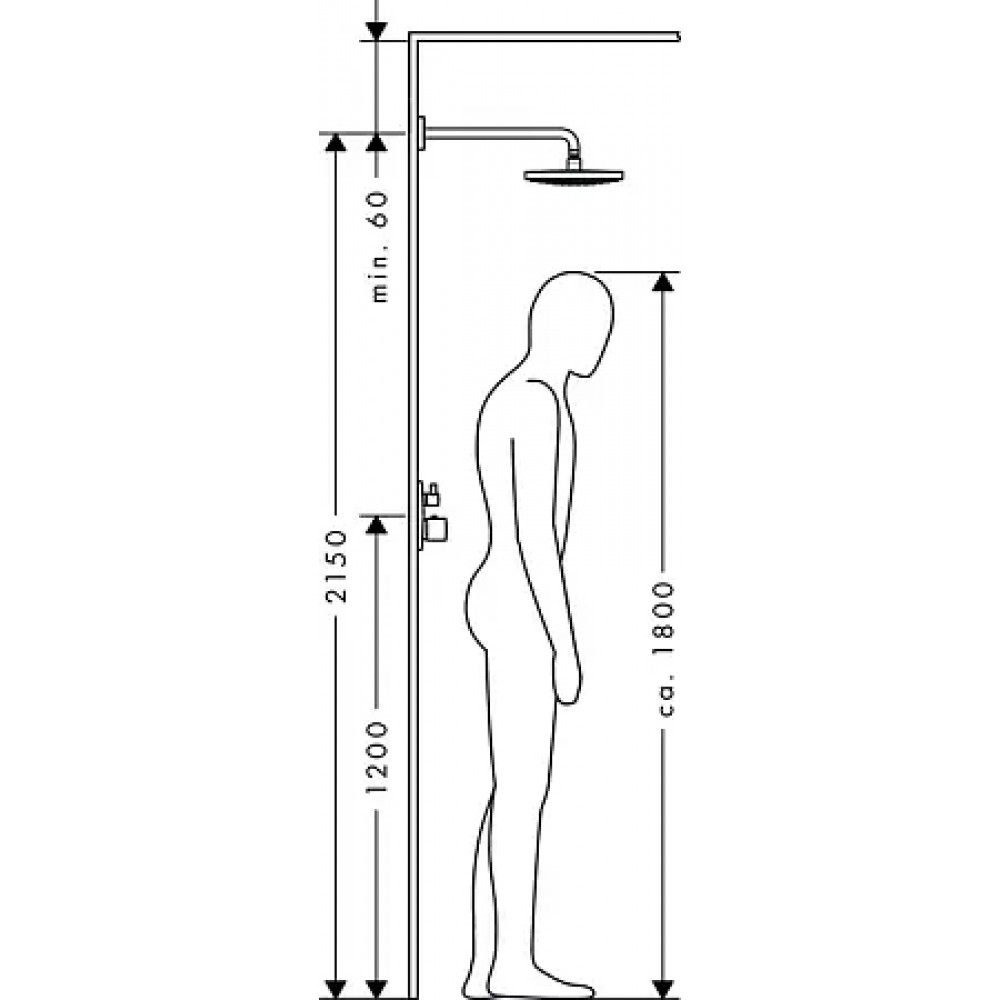 26466000 Верхний душ Raindance Select S 240 2jet с держателем 390 мм, ½’