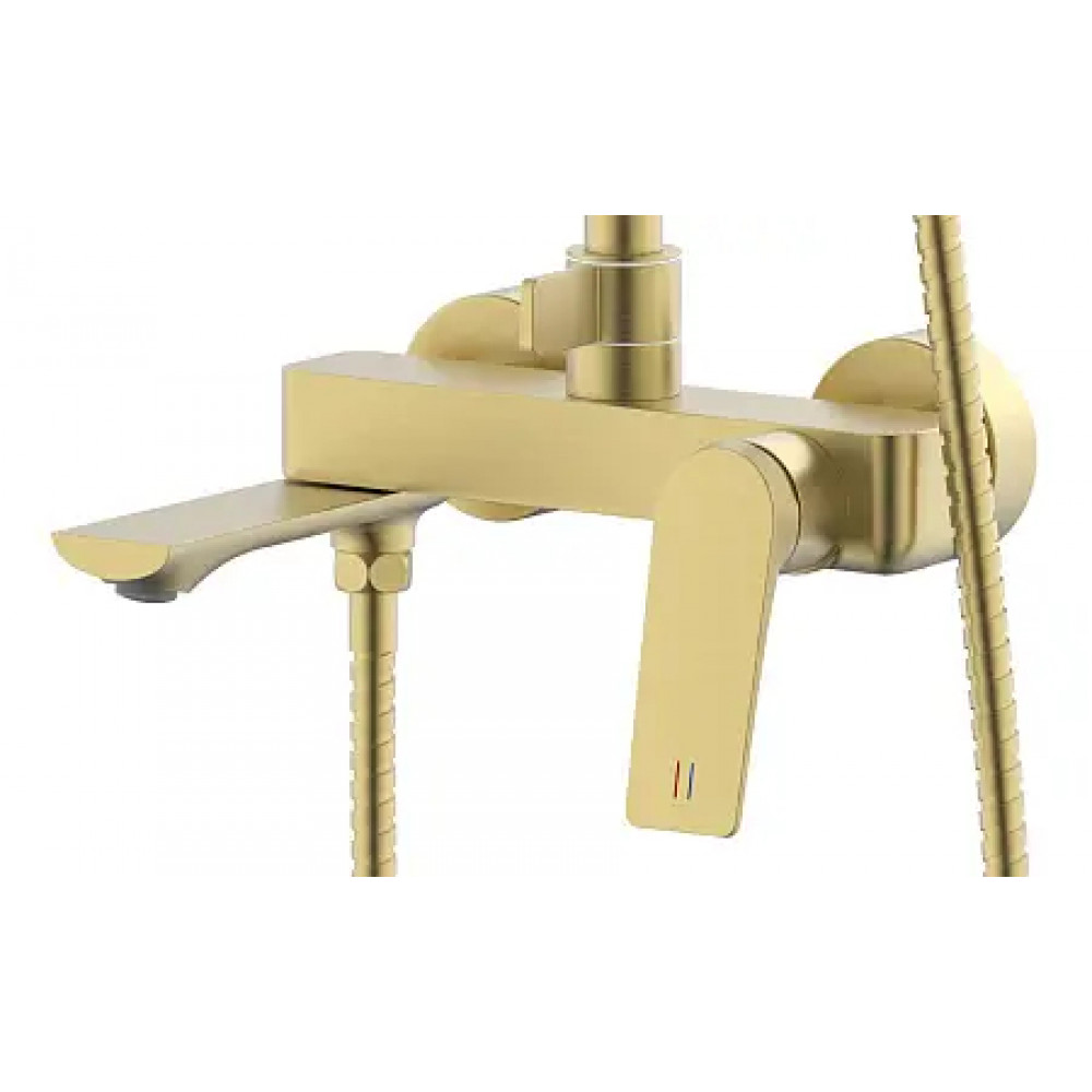 Lursy Душевая система с квадратным тропическим душем, золото матовое