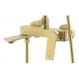 Lursy Душевая система с квадратным тропическим душем, золото матовое