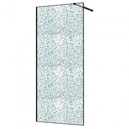 AZ-275-90-MВ-CBR Душевая перегородка Walk-in, 90x200-MB-CBR, в рамке, Битое стекло, 4+5+4 мм, профиль матовый черный