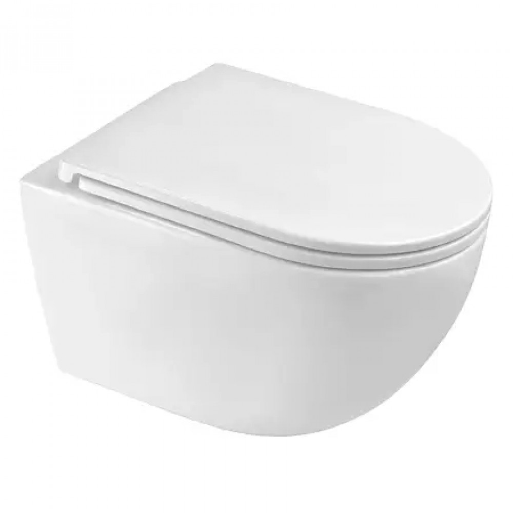 Ines White унитаз подвесной, с функцией Торнадо, с сиденьем дюропласт, микролифт (1 место)