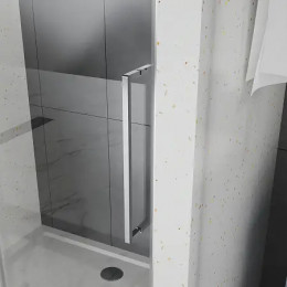 AZ-Y43-100-BGL-CL Душевое ограждение SHANGHAI DRO-100х195-BGL-CL, прозрачное стекло 6 мм, профиль брашированное золото