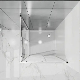 AZ-R43-90-MGR-CL Душевое ограждение SHANGHAI SQP-90х90х195-MGR-CL, прозрачное стекло 6 мм, профиль матовый графит