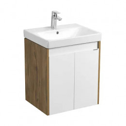 Сканди 55 Тумба Doors Белый/Дуб Рустикальный (БЕЗ УМЫВАЛЬНИКА Адриана-55)