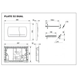 ACTIVE Смывная клавиша PL 52B для ПЭК, хром матовый