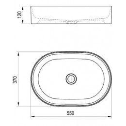 Умывальник CERAMIC 550 O SLIM белый