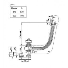 Сточный комплект для ванн 570 B K/K chrom
