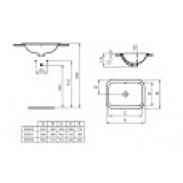 E505901 CONNECT Прямоугольный встраиваемый на столешницу умывальник CONNECT 58х41 см