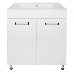 Комплект Тумба Дина 60 (610х470х815) с раковиной Leon 60 (2 места)