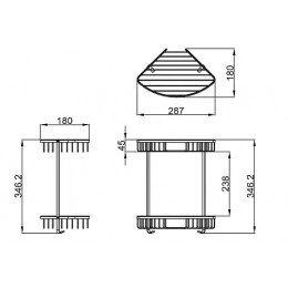 AZ-814-2 Полка угловая двухэтажная, матовый хром