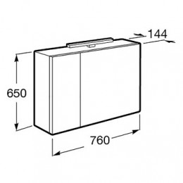 ETNA Шкаф зеркальный  800 мм, белый глянец