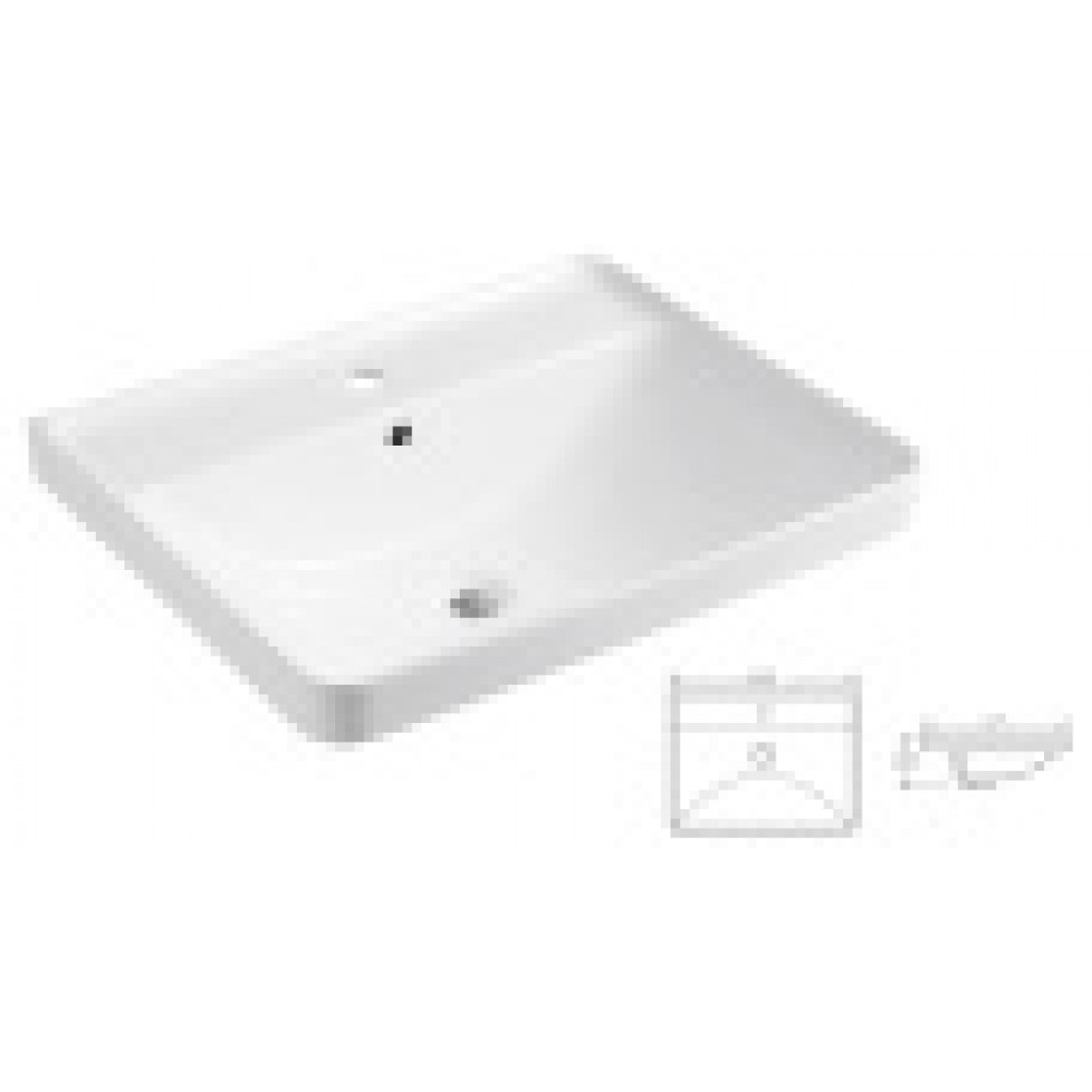 Комплект Тумба Мила 60Н (600*850*475) Напольная с раковиной Monte 60