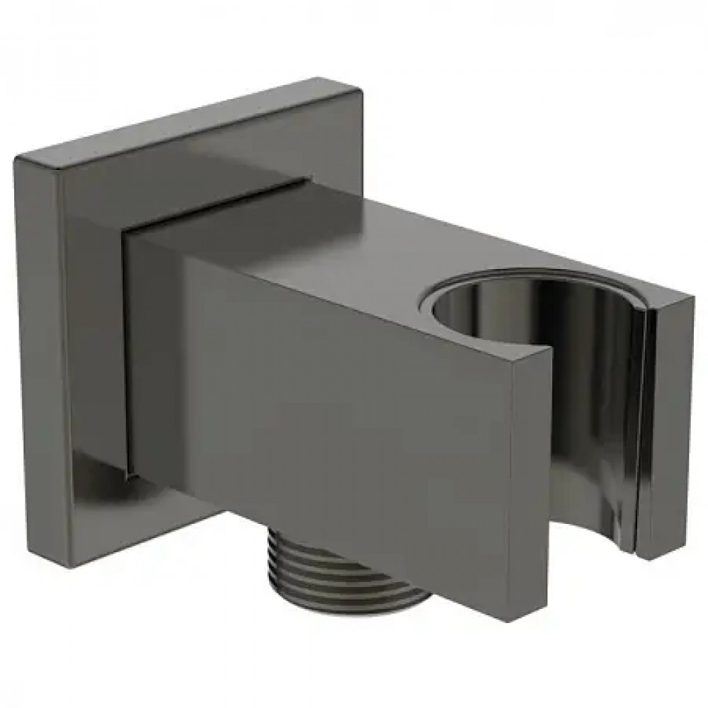 BC771A5 IDEALRAIN Держатель с подключением душевой лейки 1/2", кубический дизайн, металлический с пластиковым вкладышем, с обратным клапаном.