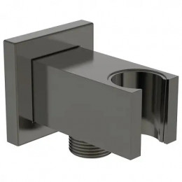 BC771A5 IDEALRAIN Держатель с подключением душевой лейки 1/2", кубический дизайн, металлический с пластиковым вкладышем, с обратным клапаном.