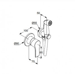 KLUDI ZENTA SL Гигиенический набор, душ комплект, арт. 489990565